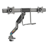 Kensington SmartFit Dual Monitor Arm met Crossbar en Handle monitorarm Grijs