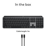 Logitech MX Keys S for Mac toetsenbord Grijs, US-International lay-out (QWERTY), 100%, Bluetooth Low Energy
