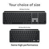 Logitech MX Keys S for Mac toetsenbord Grijs, US-International lay-out (QWERTY), 100%, Bluetooth Low Energy