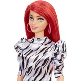 Mattel Barbie Fashionistas - Zwart/wit jurkje Speelfiguur 