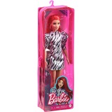 Mattel Barbie Fashionistas - Zwart/wit jurkje Speelfiguur 