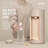 Mysoda Glassy Latte bruiswatertoestel Beige, Excl. CO2-gascilinder - met glazen fles