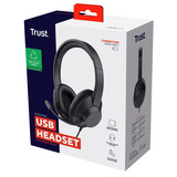 Trust Ayda Max USB Pc-headset Bedraad over-ear  Zwart, USB, microfoon met mute, verstelbare hoofdband 
