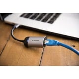 Verbatim USB 3.2 Gen 1 adapter, USB-C > RJ-45 Zilver/zwart, 10cm, Gigabit LAN 10/100/1000 Mbit/s