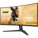 iiyama G-Master Gold Phoenix GCB3486WQSCP-B1 34" Curved UltraWide gaming monitor Zwart, 240 Hz, HDMI, DisplayPort, Audio, LAN, USB-C, AMD Free-Sync