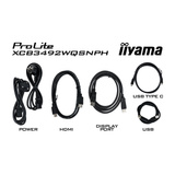 iiyama ProLite XCB3492WQSNPH-B1 34" Curved UltraWide monitor Zwart, 1x DisplayPort, 2x HDMI, 3x USB-C, 2x USB-A, 1x RJ-45
