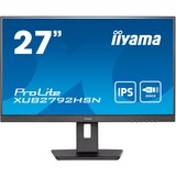 iiyama ProLite XUB2792HSN-B5 27" Monitor Zwart, 75Hz, HDMI, DisplayPort, USB-C, RJ45 (LAN), Audio