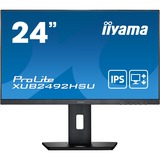 iiyama Prolite XUB2492HSU-B5 23.8" Monitor Zwart, 75 Hz, VGA, HDMI, DisplayPort, USB, Audio 