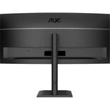 AOC CU34E4CV 34" Curved UltraWide monitor Zwart, 2x HDMI, DisplayPort, USB-A/B/C, RJ-45