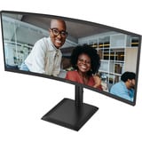 AOC CU34E4CV 34" Curved UltraWide monitor Zwart, 2x HDMI, DisplayPort, USB-A/B/C, RJ-45