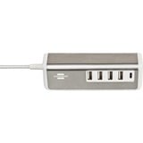 Brennenstuhl estilo meervoudige USB-lader Wit/roestvrij staal