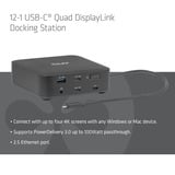 Club 3D 12-1 USB-C® Quad DisplayLink Dockingstation Zwart