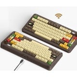 Iqunix ZX75 Happy Ape Wireless Mechanical Keyboard, gaming toetsenbord Bruin/geel, US lay-out, IQUNIX Moonstone Turbo, RGB leds, 75%, Hot-swappable, Double-shot PBT, 2.4GHz | Bluetooth 5.1 | USB-C