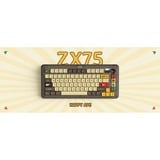 Iqunix ZX75 Happy Ape Wireless Mechanical Keyboard, gaming toetsenbord Bruin/geel, US lay-out, IQUNIX Moonstone Turbo, RGB leds, 75%, Hot-swappable, Double-shot PBT, 2.4GHz | Bluetooth 5.1 | USB-C