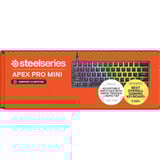 SteelSeries Apex Pro Mini Gen 3, gaming toetsenbord Zwart, US lay-out, SteelSeries OmniPoint 3.0, 60%, RGB leds, Double Shot PBT Keycaps