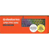 SteelSeries Apex Pro Mini Wireless, gaming toetsenbord Wit, US lay-out, SteelSeries OmniPoint 2.0, 60%, RGB leds, Double Shot PBT Keycaps