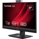 ViewSonic Video Conferencing Docking Monitor VG2757V-2K 27"  Zwart (mat)/grijs, 1x HDMI, 1x DisplayPort, USB-A, USB-C, audio