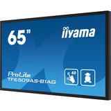 iiyama ProLite TF6539AS-B1AG 64.5" 4K Ultra HD Public Display Zwart, 2x HDMI, DisplayPort, 2x USB-A, USB-B, RJ-45