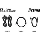 iiyama ProLite XB2495WSC-B1 24" monitor Zwart (mat), HDMI, USB-C, Audio, 100 Hz