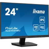 iiyama ProLite XU2493HSU-B6 24" monitor Zwart (mat), HDMI, DisplayPort, USB, Audio