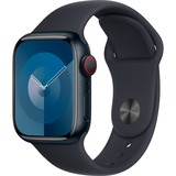Apple Watch Series 9 smartwatch Donkerblauw/donkerblauw, Aluminium, 41 mm, Sportbandje (S/M), GPS + Cellular