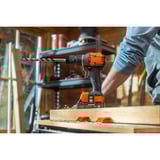 BLACK+DECKER 18V Brushless accuschroefklopboormachine klopboorschroevendraaier Zwart/oranje, Accu en oplader niet inbegrepen