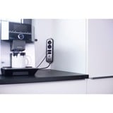 Brennenstuhl Estilo Hoekstekkerdoos 4-voudig stekkerdoos Zwart/roestvrij staal, 2x USB