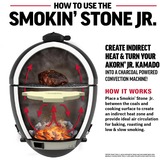 Char-Griller AKORN Jr. Smokin' Stone en Heat Deflector afdekking beige