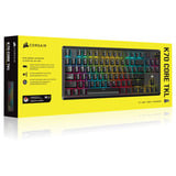 Corsair K70 CORE TKL RGB mechanisch gaming toetsenbord Zwart, US lay-out (QWERTY), Corsair MLX Red v2, 80% (TKL)	, RGB, ABS Double shot, Hot-swap