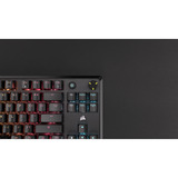 Corsair K70 CORE TKL RGB mechanisch gaming toetsenbord Zwart, US lay-out (QWERTY), Corsair MLX Red v2, 80% (TKL)	, RGB, ABS Double shot, Hot-swap