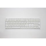 Ducky Zero 6108 Pure White RGB mechanisch gaming toetsenbord Wit, US lay-out (QWERTY), Cherry MX2A Speed Silver, 100%, RGB leds, Double-shot PBT, hot swap, 2.4GHz | Bluetooth | USB-C