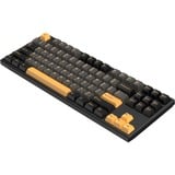 HelloGanss HS87T GG01, toetsenbord Wit, US lay-out, Gateron Yellow, TKL, RGB leds, PBT Doubleshot keycaps, hot swap, 2,4 GHz / Bluetooth / USB-C