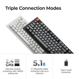 Keychron K10 Max-H14 RGB mechanisch toetsenbord Zwart, US lay-out (QWERTY), 100%, RGB leds, OSA Double-shot PBT, hot swap, USB-C | 2.4 GHz | Bluetooth 5.1