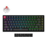 Keychron K2 QMK-C1, toetsenbord Zwart, US lay-out, Keychron Super Red, RGB, 75%, Cherry double-shot PBT, Bluetooth 5.2 | USB-C