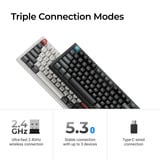 Keychron Q3 Ultra-M3 8K Wireless Custom Mechanical Keyboard Zwart, US lay-out (QWERTY), Keychron Silk POM Brown, 80% (TKL)	, 80% (TKL), RGB, Hot swap, 8K, 2.4 GHz / Bluetooth 5.2 / USB-C