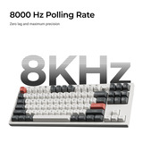 Keychron Q3 Ultra-M3 8K Wireless Custom Mechanical Keyboard Zwart, US lay-out (QWERTY), Keychron Silk POM Brown, 80% (TKL)	, 80% (TKL), RGB, Hot swap, 8K, 2.4 GHz / Bluetooth 5.2 / USB-C