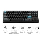 Keychron Q3 Ultra-M3 8K Wireless Custom Mechanical Keyboard, toetsenbord Zwart, US lay-out, Keychron Silk POM Brown, 80% (TKL), RGB, Hot swap, 8K, 2.4 GHz / Bluetooth 5.2 / USB-C