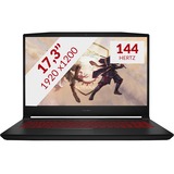 MSI GF76 Katana 11UC-435NL 17.3" gaming laptop Zwart, 1TB SSD, RTX 3050, Wifi 6, BT, Win 10 Pro