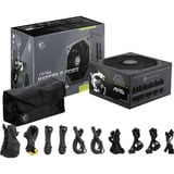 MSI MAG A1000PLS PCIE5 modulaire 1000 watt voeding  Zwart, 1x 12V-2x6, 4x PCIe, 1x 12V-2x6, 4x PCIe