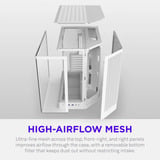 NZXT H6 midi tower behuizing Wit | 2x USB-A | 1x USB-C | Tempered Glass