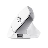 Trust Bayo+ - Ergonomische Muis Verticaal Draadloos  Wit, 800-2400 Dpi, 2,4GHz, 2x Bluetooth
