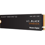 WD Black SN850X NVMe SSD 2 TB SSD Zwart, PCIe 4.0 x4, NVMe, M.2 2280