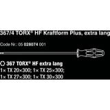 Wera 367/4 TORX® HF Kraftform Plus Schroevendraaierset met vasthoudfunctie met 300 mm lange klingen Zwart/groen, 4‑delig