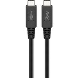 goobay USB-C 4.0 Gen 3.2 coax kabel Zwart, 0,8 meter