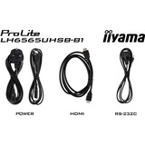 iiyama ProLite LH6565UHSB-B1 64.5" 4K Ultra HD Public Display Zwart, HDMI, DisplayPort, LAN, WiFi, Audio, USB, Android
