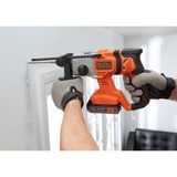 BLACK+DECKER 18V 2.5Ah SDS+ Pneumatische boorhamer BCD900E2K-QW klopboormachine Oranje, 2x 18V 2.5h accu's en oplader inbegrepen + koffer