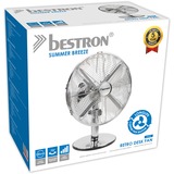 Bestron DFT35CH Retro tafelventilator  Chroom, Ø 35 cm