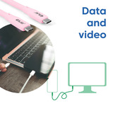 Club 3D Gen2x2 Type-C Bi-Directional, 2 meter kabel Lichtroze, 4K60Hz, Data 20Gbps, PD 240W(48V/5A) EPR