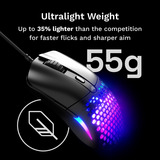 Glorious Model O Eternal gaming muis Zwart, 100 - 12.000 DPI, RGB