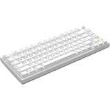 HelloGanss HS75T White, toetsenbord Wit, US lay-out, Gateron Yellow, 75%, RGB leds, PBT Doubleshot keycaps, hot swap, 2,4 GHz / Bluetooth / USB-C